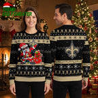 New Orleans Saints Santa Claus Fleur De Lis Ugly Christmas Sweater