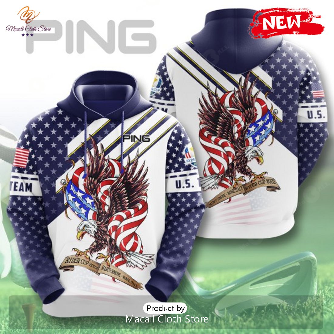 [NEW] Ryder Cup x PING Luxury Eagles Stars Hoodie Sweatshirt 3D