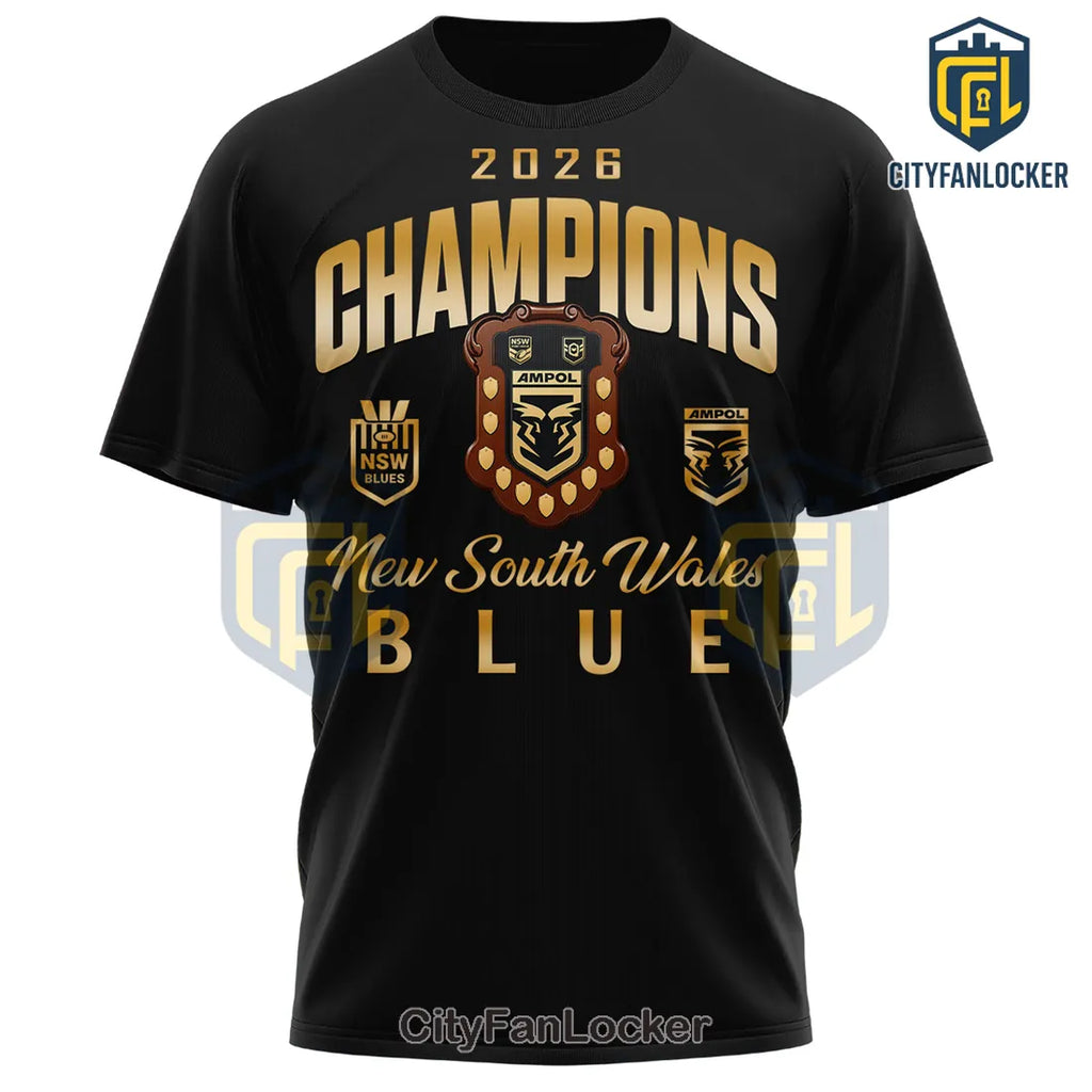 New South Wales Blues 2026 Champions Roster Black Shirt