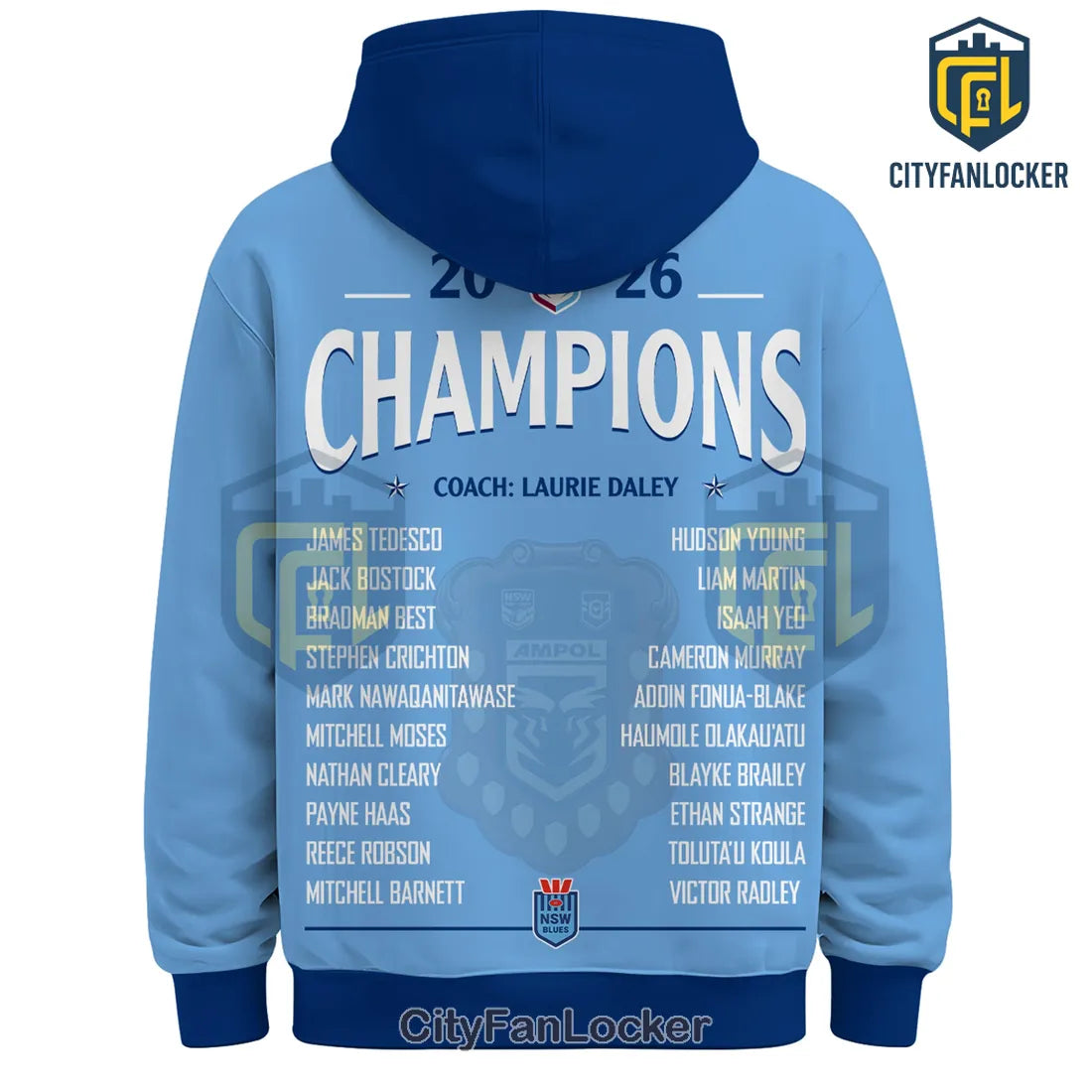 New South Wales Blues 2026 Season Champions Zip Hoodie