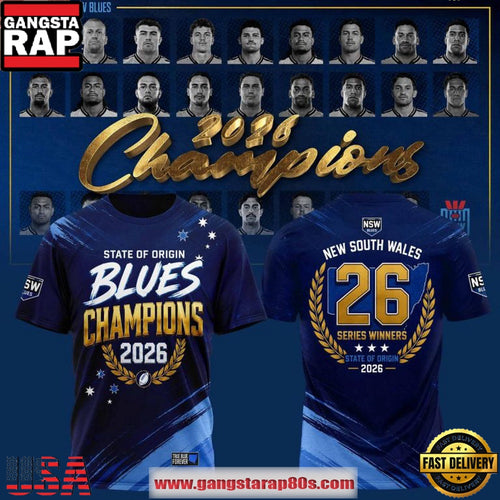 New South Wales Blues State of Origin 2026 Champions T Shirt