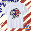 New York Giants and Carolina Hurricanes Heart Logo T Shirt