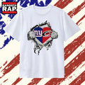 New York Giants and Carolina Hurricanes Heart Logo T Shirt