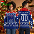 New York Giants Custom Name And Number Football Jersey Ugly Christmas Sweater