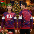New York Giants Custom Number Snowflake Pattern Ugly Christmas Sweater