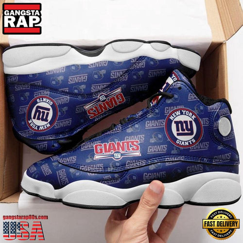 NFL New York Giants Football New Design Air Jordan 13 Running Sneakers Shoes