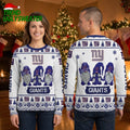 New York Giants Gnome Trio Ugly Christmas Sweater