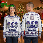 New York Giants Gnome Trio Ugly Christmas Sweater