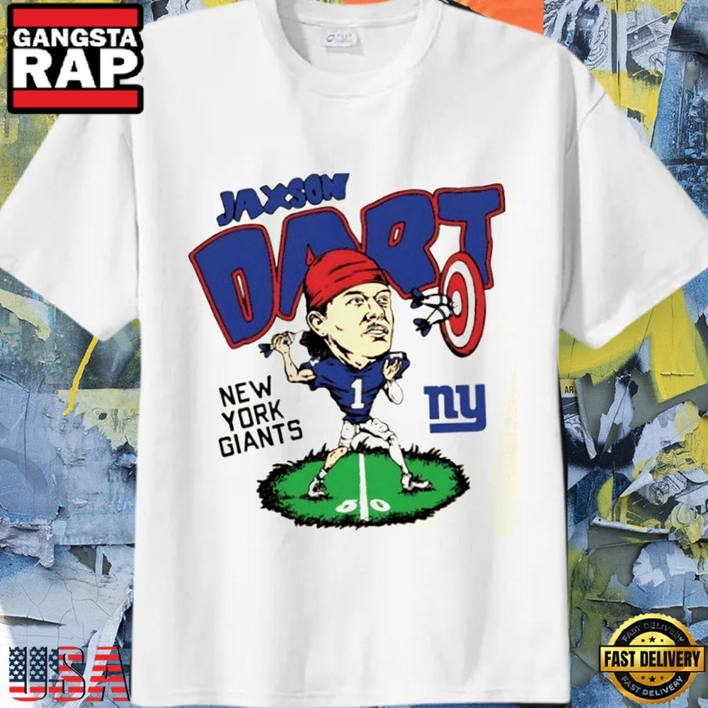 New York Giants Jaxson Dart Player Caricature 2025 T Shirt