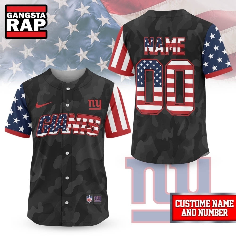 New York Giants NFL American Pride Custom Baseball Jersey Shirt