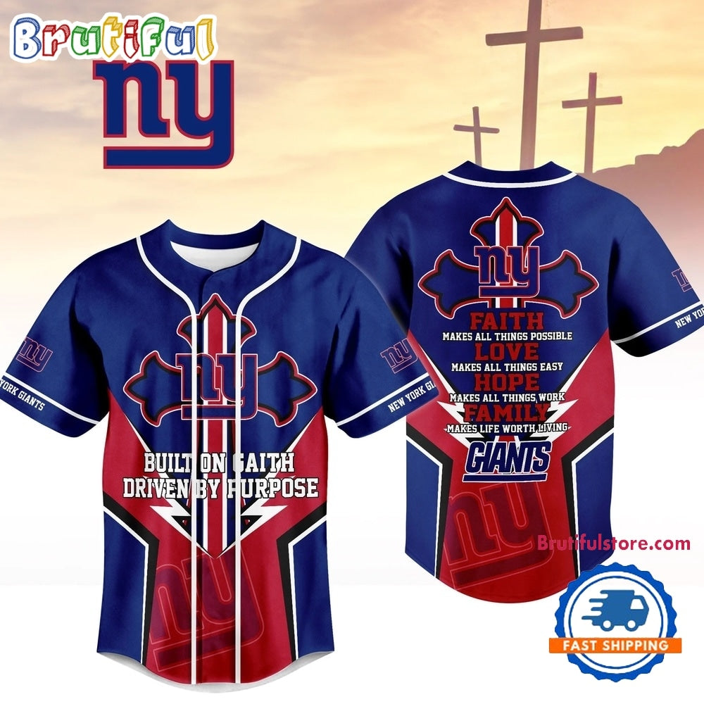New York Giants NFL Blessed Beyond The Score Baseball Jersey
