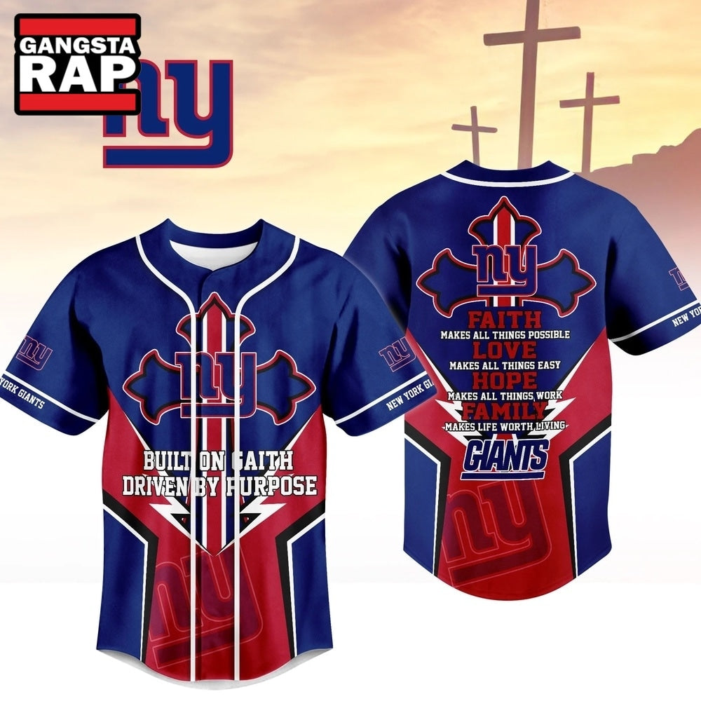 New York Giants NFL Blessed Beyond The Score Baseball Jersey