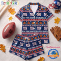 New York Giants NFL Harvest Huddle Short Sleeve Pajamas Set