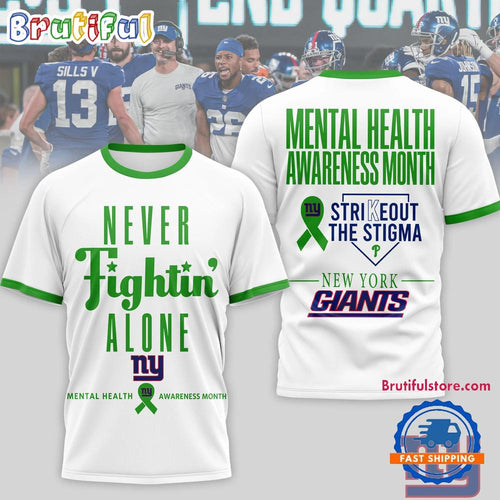 New York Giants NFL Mental Health Awareness Month 3D T Shirt