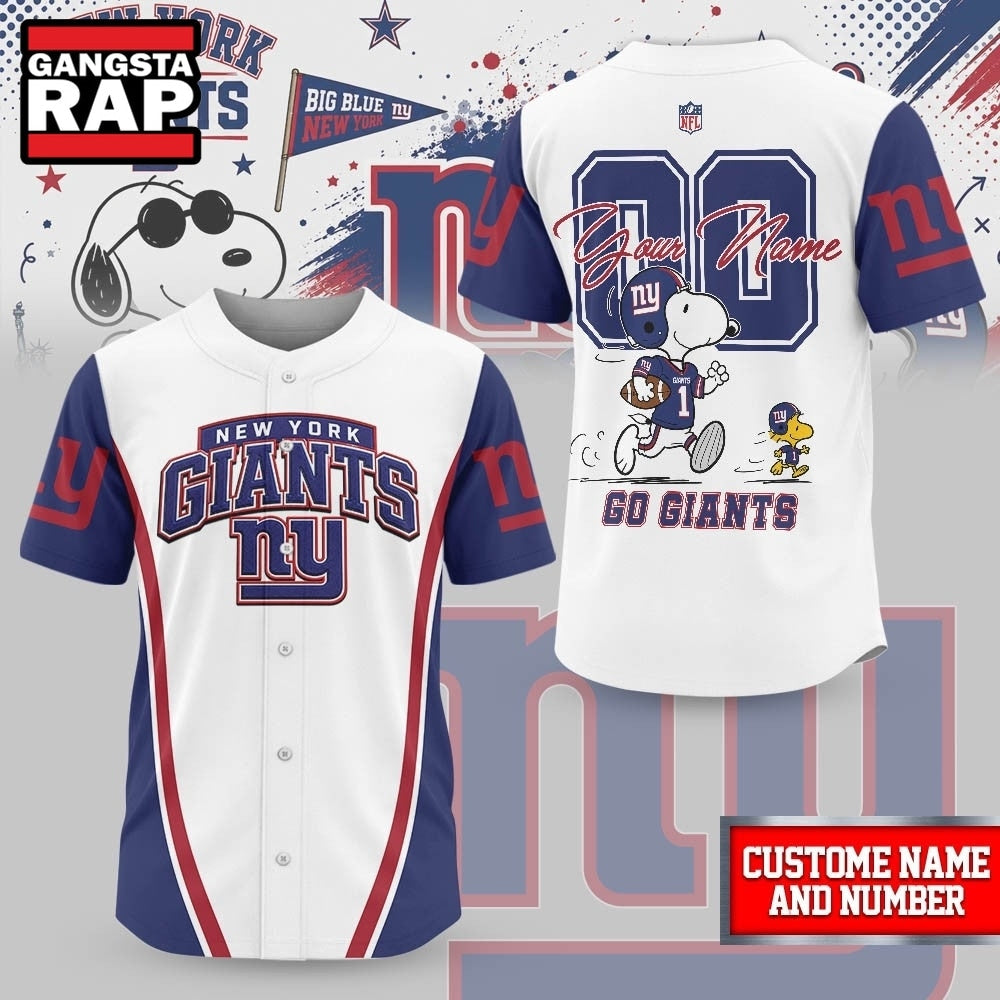New York Giants NFL Snoopy Ultimate Game Day Personalized Jersey Shirt