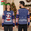 New York Giants Santa Chimney Snowflake Ugly Christmas Sweater