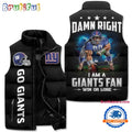 New York Giants Sporty Mascot Design Sleeveless Puffer Jacket