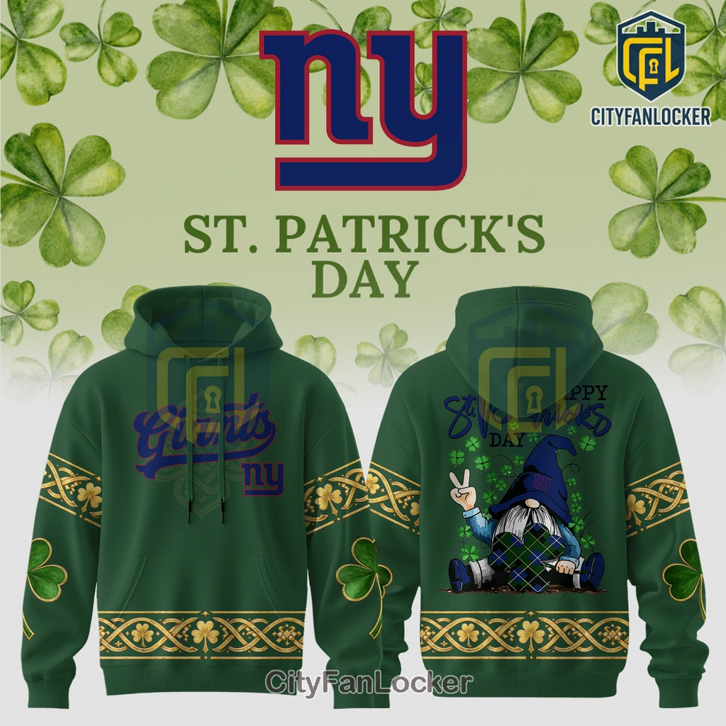 New York Giants St. Patrick’s Day Gnome Graphic Hoodie