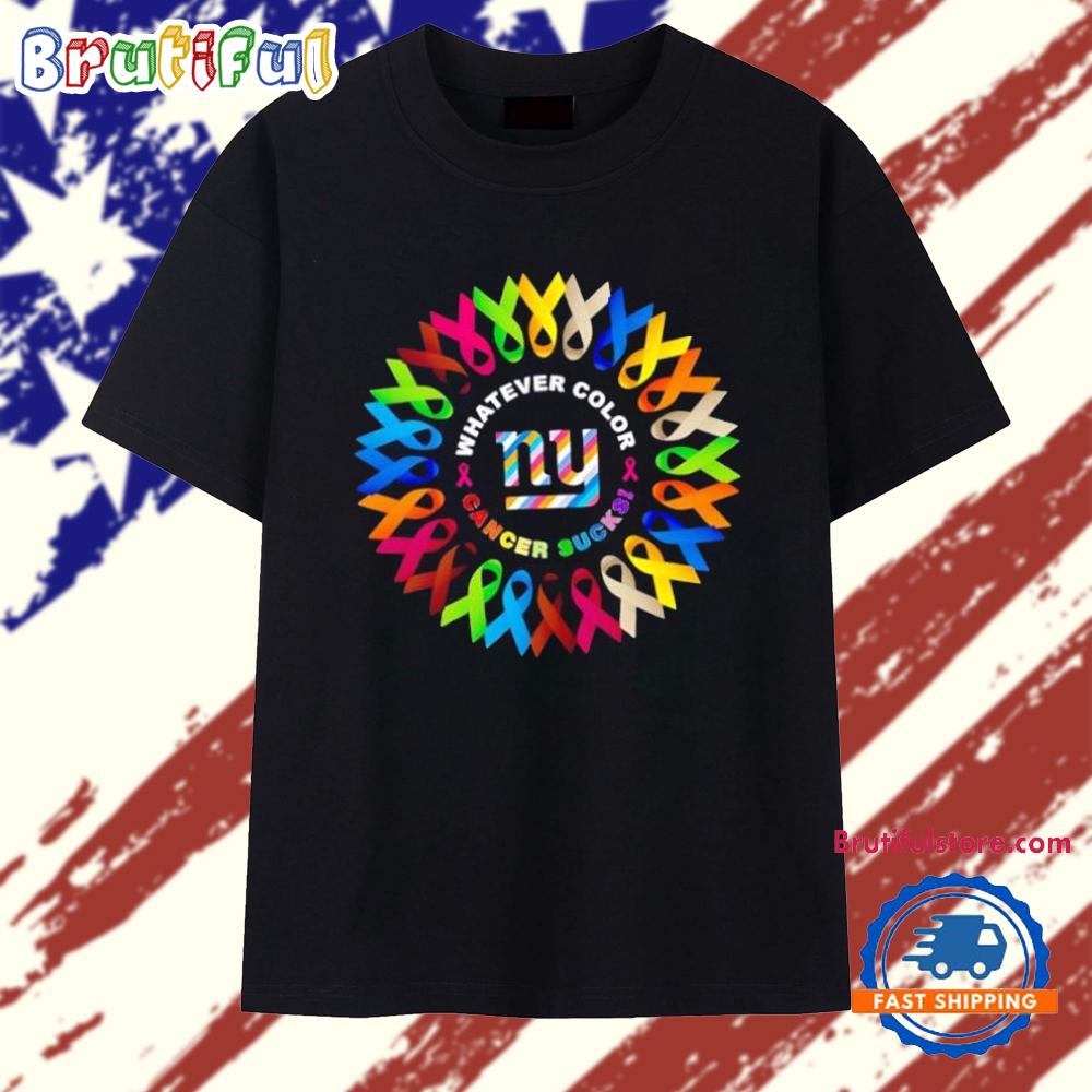 New York Giants Whatever Color Cancer Sucks T Shirt