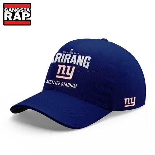 New York Giants x BTS WORLD TOUR ARIRANG 2026 Blue Cap , Trendy Music Baseball Cap