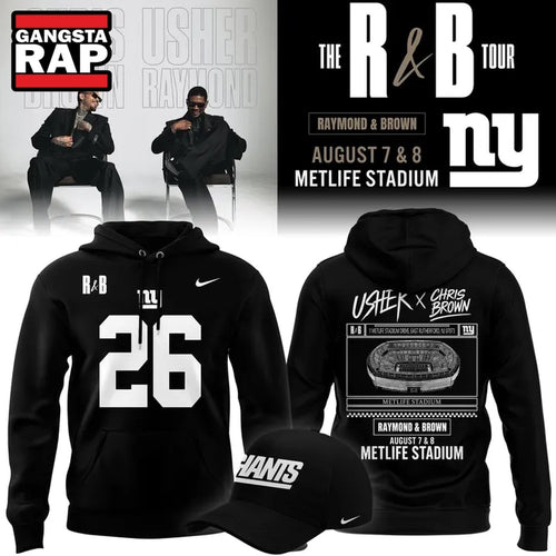 New York Giants x Usher & Chris Brown 2026 Limited Edition Black Hoodie , Music Trending 3D Shirt