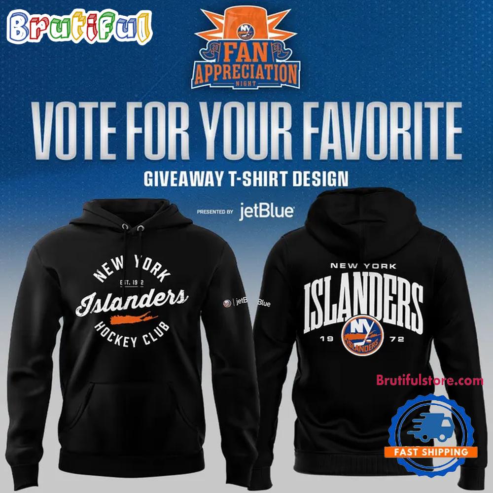 New York Islanders Fan Appreciation Night Limited Edition 2026 Black Hoodie T-Shirt