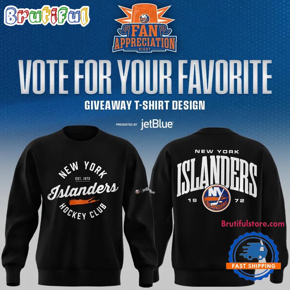 New York Islanders Fan Appreciation Night Limited Edition 2026 Black Hoodie T-Shirt