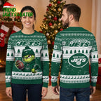 New York Jets Football Grinch Ugly Christmas Sweater