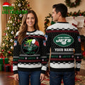 New York Jets Grinch Hands Personalized Ugly Christmas Sweater