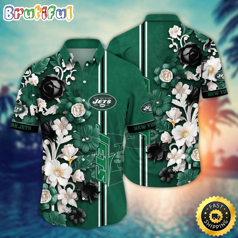 New York Jets Hawaii Shirt Flower Aloha Shirt For Football Fans