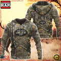 NFL New York Jets Hunting Camo 3D Hoodies