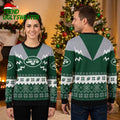 New York Jets Lightning Bolt Football Snowflake Ugly Christmas Sweater