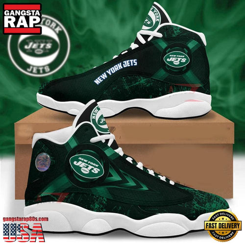 NFL New York Jets New Design Air Jordan 13 Running Sneakers Shoes For Fans