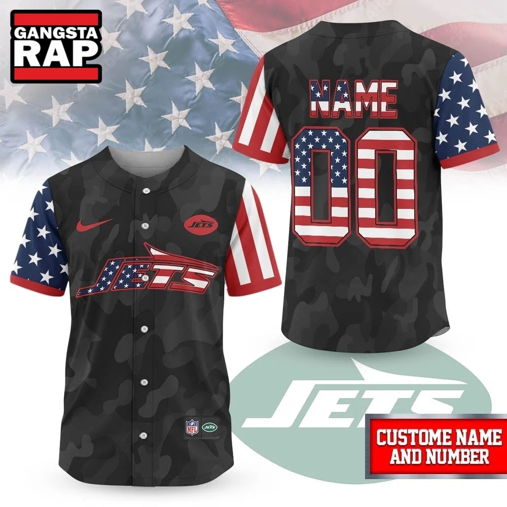 New York Jets NFL American Pride Custom Baseball Jersey Shirt