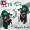 New York Jets NFL Game Day Grateful Dead Baseball Jersey Shirt