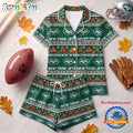 New York Jets NFL Harvest Huddle Short Sleeve Pajamas Set
