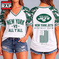 New York Jets NFL vs All Y’ All United We Stand V Neck T Shirt