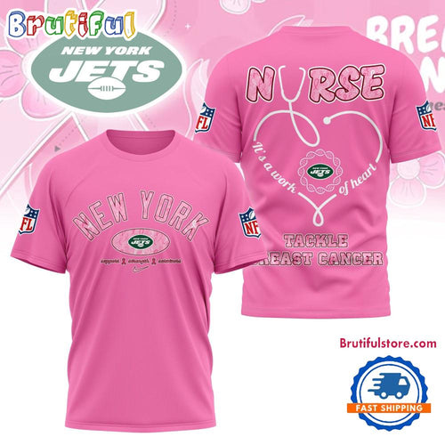 New York Jets Nurse Breast Cancer Awareness Limited Ediition 3D Shirt