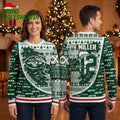 New York Jets Santa Claus Custom Name Ugly Christmas Sweater