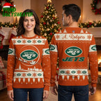New York Jets Snowflake And Christmas Tree Ugly Christmas Sweater