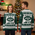 New York Jets Snowflake Reindeer Pattern Ugly Christmas Sweater