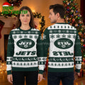 New York Jets Snowflakes Reindeer And Football Ugly Christmas Sweater