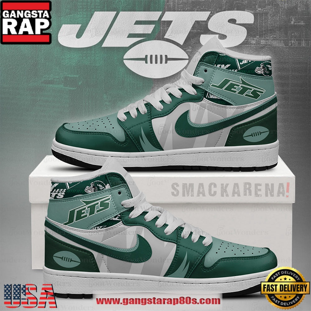 New York Jets Trending Football Sneakers NFL Air Jordan 1 Shoes