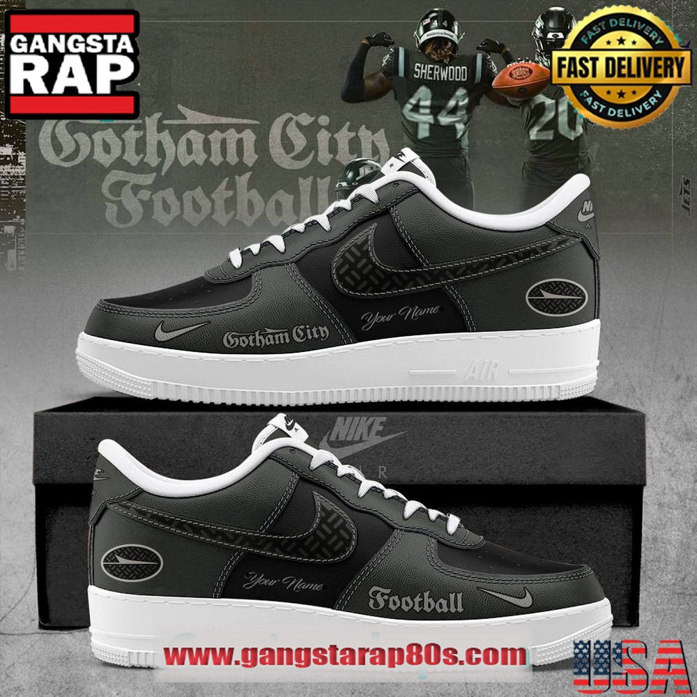New York Jets x Gotham City Football Special Custom Air Force 1 Running Sneakers Shoes