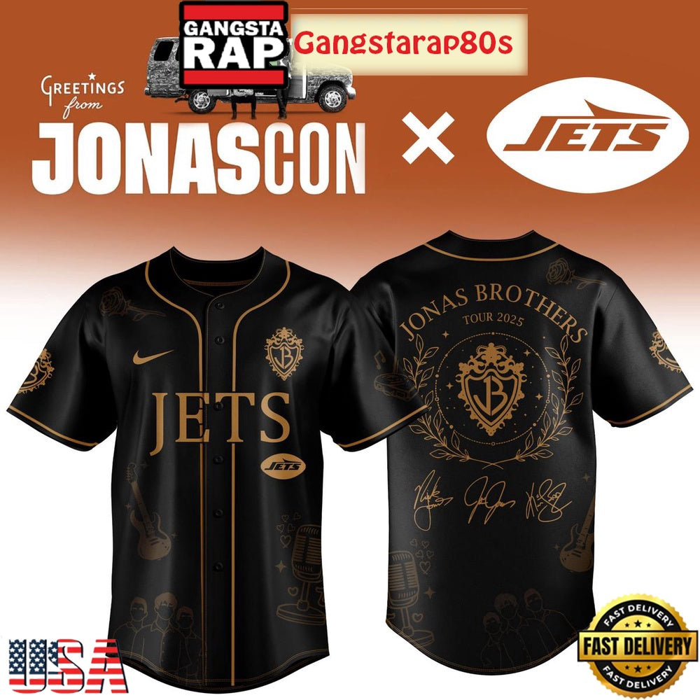 New York Jets x Jonas Brother Greetings From Your Hometown 2025 Baseball Jersey