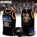 New York Knicks 2026 Eastern Conference Champions Locker Room Signatures Black Basketball Jersey