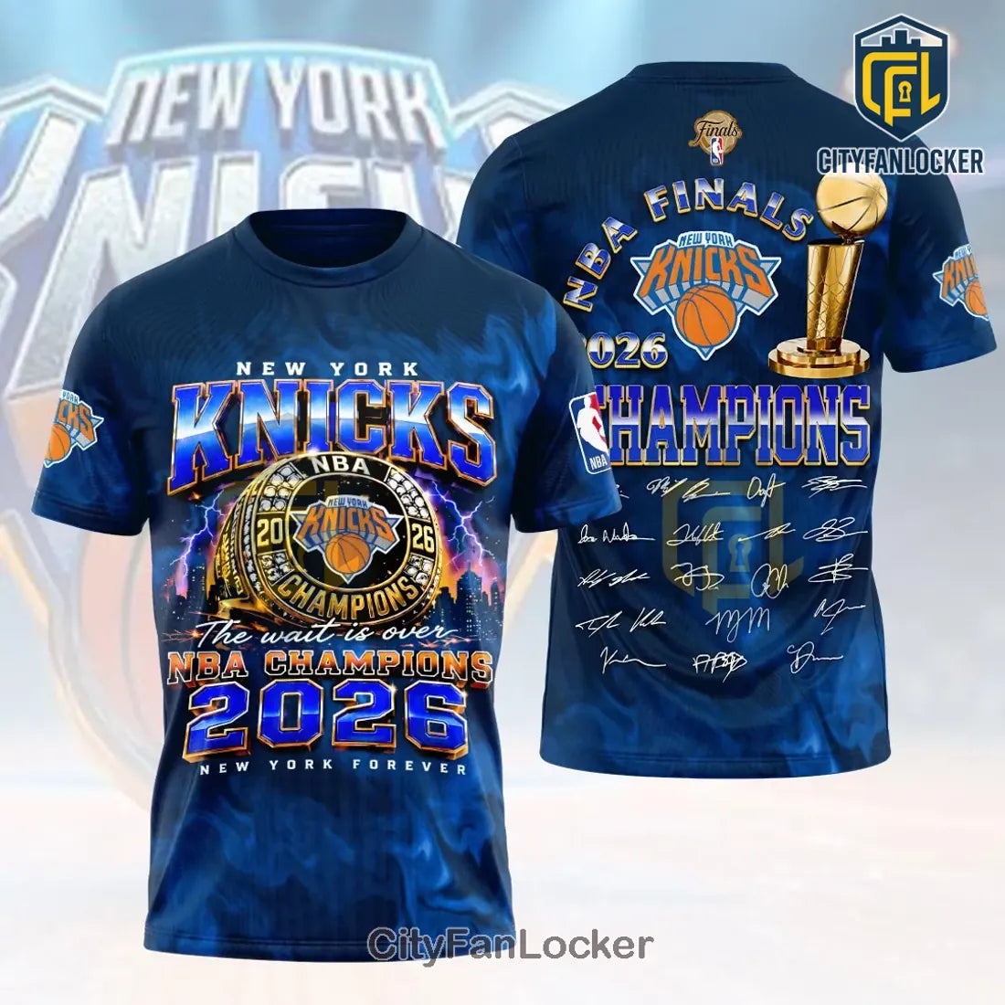 New York Knicks 2026 NBA Champions Navy Blue Hoodie