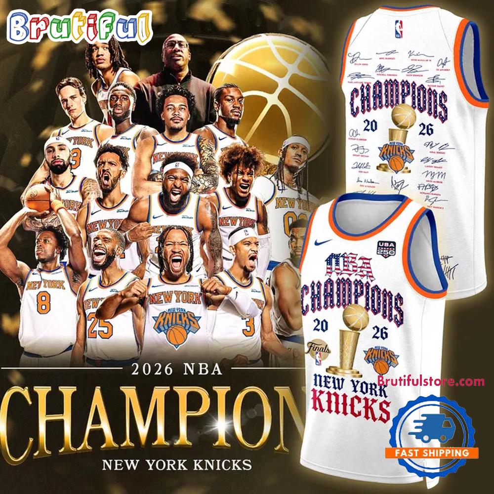 New York Knicks 2026 NBA Champions x 250 Years USA White Basketball Jersey