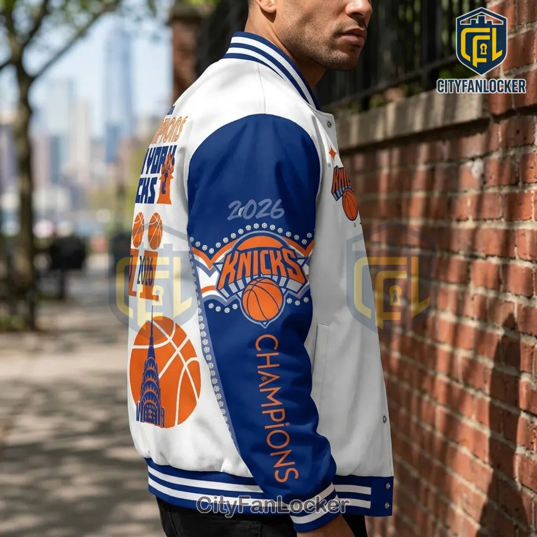 New York Knicks 2026 NBA Finals Champions Baseball Jacket