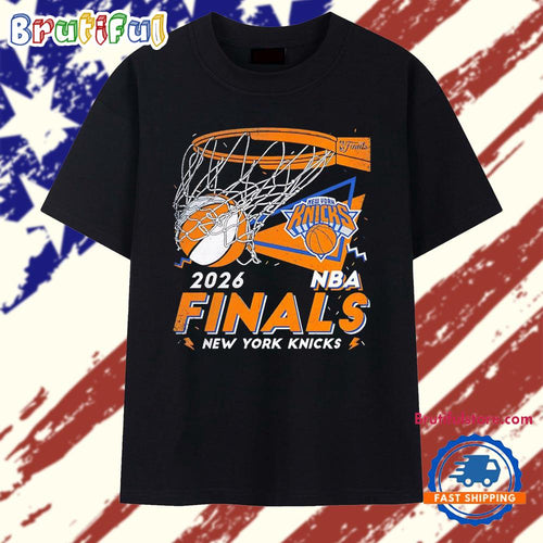 New York Knicks 2026 NBA Finals cracked hoop retro T Shirt
